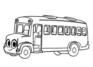 Wesoły autobus szkolny z bajki do druku