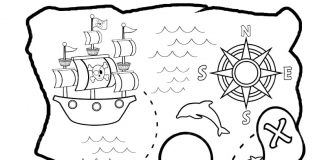 Kolorowanki Mapa skarbów