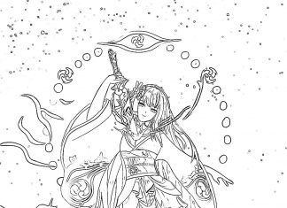 Kolorowanki Raiden Shogun Wojowniczka Raiden Shogun