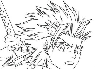 Kolorowanki Toshiro Hitsugaya Wojownik z Bleach