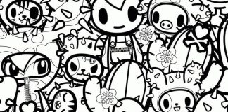 Wszystkie postacie z Tokidoki kolorowanka