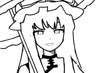 Kolorowanki Touhou Project Yukari Yakumo i jej broń kolorowanka