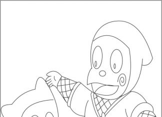 Kolorowanki Ninja Hattori Zabawa i ćwiczenia dwóch wojowników