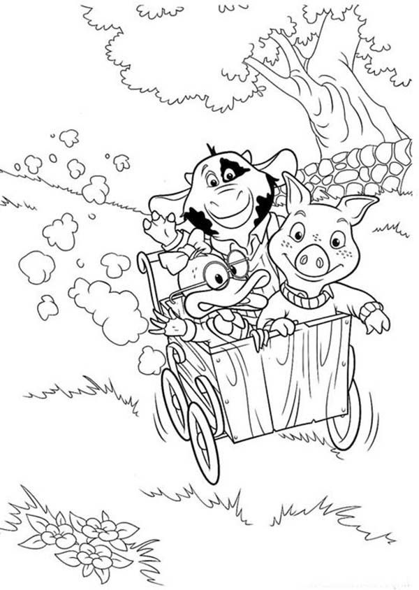 Zabawa przyjaciół z bajki w lesie