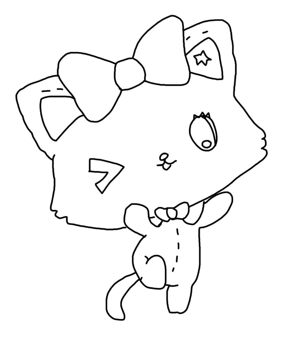 Zabawny kotek z anime dla dziewczyn