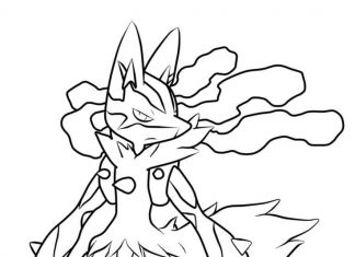 Kolorowanki Lucario Zaczarowany pokemon Lucario