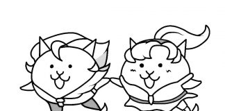 Kolorowanki The Battle Cats Zadowolona para z bajki anime