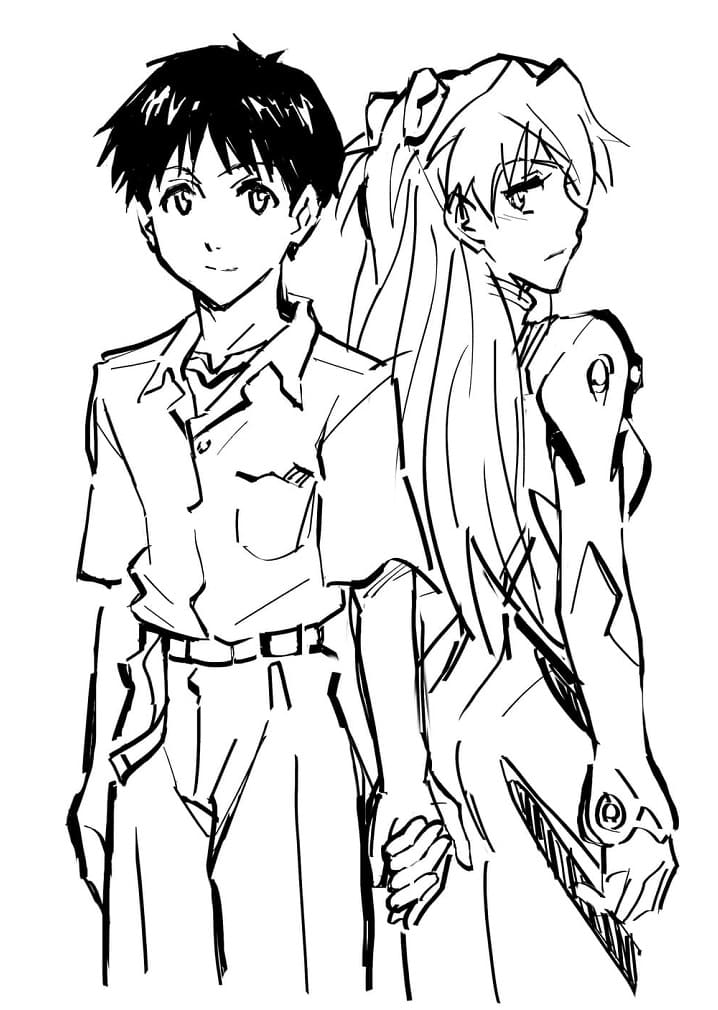 Zakochana para Asuka Langley i Shinji Ikari