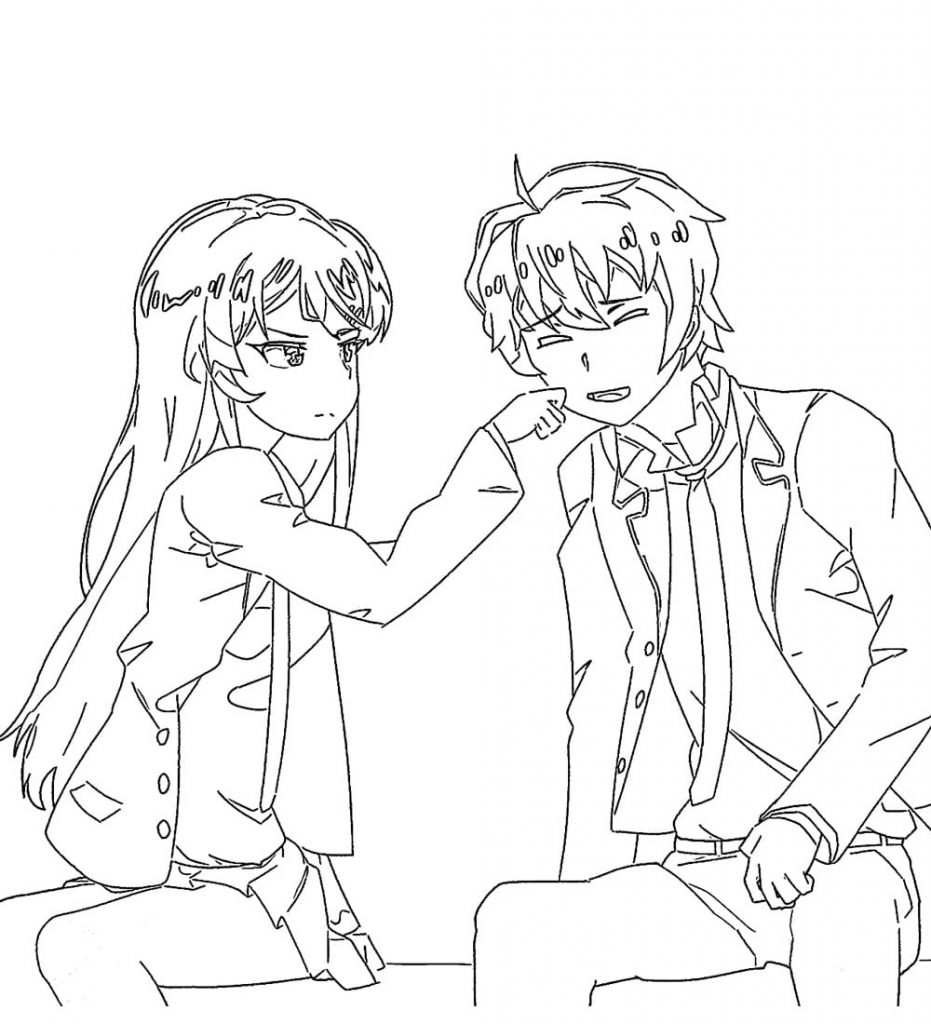 Zakochana para Mai Sakurajima i Sakuta Azusagawa