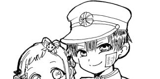 Kolorowanki Hanako-kun Zakochana para dziewczyna i chłopak