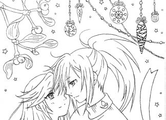 Kolorowanki Dororo Zakochana para z prezentem urodzinowym