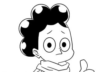 Kolorowanki Minoru Mineta Zamyślony chłopiec do pokolorowania