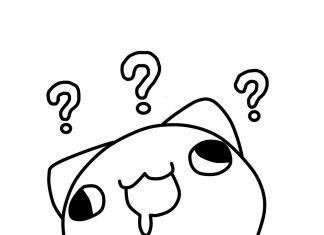 Zamyślony kot z dużymi oczami - prosta kolorowanka