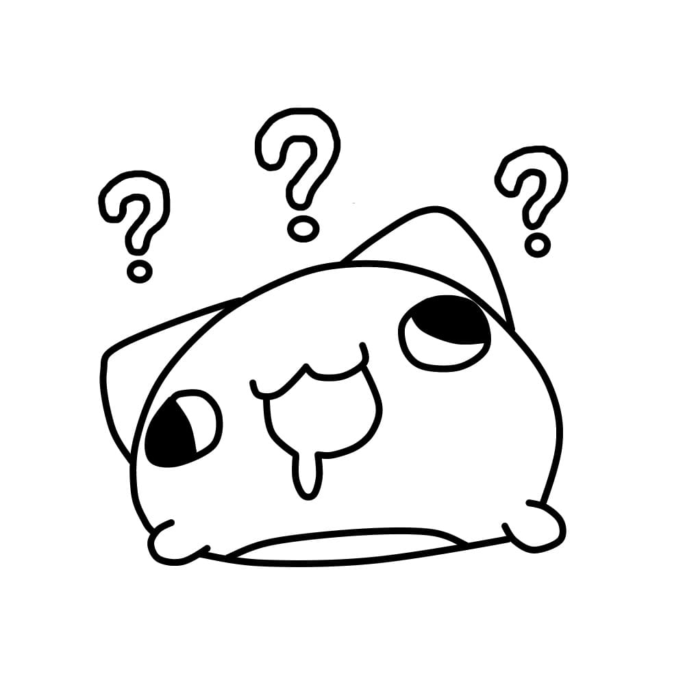 Zamyślony kot z dużymi oczami - prosta kolorowanka