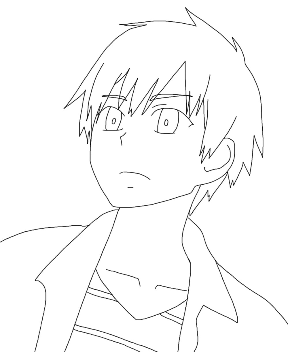 Zdziwiony bohater z dużymi oczami Hashiba Kyouya