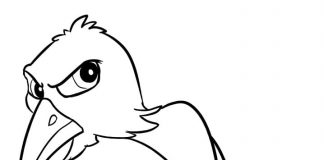 Kolorowanki Kruki Zdziwiony ptak Raven na drzewie kolorowanka