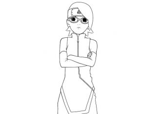 Zdzwiona dziewczyna Uchiha Sarada