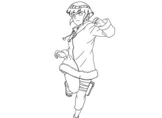 Zła dziewczyna Hinata do pokolorowania