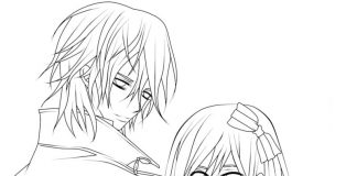 Kolorowanki Vampire Knight Znaczek miłość anime