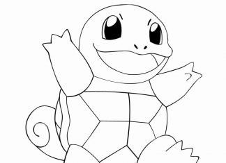 Kolorowanki Squirtle Żółw Pokemon