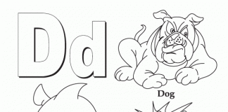 Kolorowanki Litera D